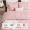 imageAndency Khaki Tufted Comforter Set Twin 2 Pieces1 Boho Comforter 1 Pillowcase Textured Farmhouse Bedding Set with Soft Microfiber Down Alternative Geometric Pattern13  Pink
