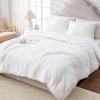 imageAndency Khaki Tufted Comforter Set Twin 2 Pieces1 Boho Comforter 1 Pillowcase Textured Farmhouse Bedding Set with Soft Microfiber Down Alternative Geometric Pattern16  White Floral