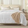 imageAndency Khaki Tufted Comforter Set Twin 2 Pieces1 Boho Comforter 1 Pillowcase Textured Farmhouse Bedding Set with Soft Microfiber Down Alternative Geometric Pattern03  White