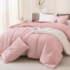 imageAndency Khaki Tufted Comforter Set Twin 2 Pieces1 Boho Comforter 1 Pillowcase Textured Farmhouse Bedding Set with Soft Microfiber Down Alternative Geometric Pattern13  Pink