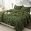 imageAndency Khaki Tufted Comforter Set Twin 2 Pieces1 Boho Comforter 1 Pillowcase Textured Farmhouse Bedding Set with Soft Microfiber Down Alternative Geometric Pattern10  Olive Green