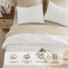 imageAndency Khaki Tufted Comforter Set Twin 2 Pieces1 Boho Comforter 1 Pillowcase Textured Farmhouse Bedding Set with Soft Microfiber Down Alternative Geometric Pattern03  White