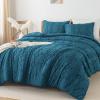imageAndency Khaki Tufted Comforter Set Twin 2 Pieces1 Boho Comforter 1 Pillowcase Textured Farmhouse Bedding Set with Soft Microfiber Down Alternative Geometric Pattern07  Teal