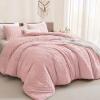 imageAndency Khaki Tufted Comforter Set Twin 2 Pieces1 Boho Comforter 1 Pillowcase Textured Farmhouse Bedding Set with Soft Microfiber Down Alternative Geometric Pattern13  Pink