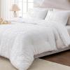 imageAndency Khaki Tufted Comforter Set Twin 2 Pieces1 Boho Comforter 1 Pillowcase Textured Farmhouse Bedding Set with Soft Microfiber Down Alternative Geometric Pattern16  White Floral