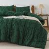 imageAndency Khaki Tufted Comforter Set Twin 2 Pieces1 Boho Comforter 1 Pillowcase Textured Farmhouse Bedding Set with Soft Microfiber Down Alternative Geometric Pattern02  Emerald
