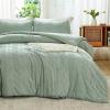 imageAndency Khaki Tufted Comforter Set Twin 2 Pieces1 Boho Comforter 1 Pillowcase Textured Farmhouse Bedding Set with Soft Microfiber Down Alternative Geometric Pattern08  Sage Green