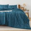 imageAndency Khaki Tufted Comforter Set Twin 2 Pieces1 Boho Comforter 1 Pillowcase Textured Farmhouse Bedding Set with Soft Microfiber Down Alternative Geometric Pattern07  Teal