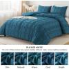 imageAndency Khaki Tufted Comforter Set Twin 2 Pieces1 Boho Comforter 1 Pillowcase Textured Farmhouse Bedding Set with Soft Microfiber Down Alternative Geometric Pattern07  Teal