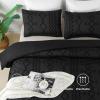 imageAndency Khaki Tufted Comforter Set Twin 2 Pieces1 Boho Comforter 1 Pillowcase Textured Farmhouse Bedding Set with Soft Microfiber Down Alternative Geometric Pattern05  Black