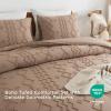 imageAndency Khaki Tufted Comforter Set Twin 2 Pieces1 Boho Comforter 1 Pillowcase Textured Farmhouse Bedding Set with Soft Microfiber Down Alternative Geometric Pattern06  Taupe
