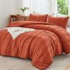 imageAndency Khaki Tufted Comforter Set Twin 2 Pieces1 Boho Comforter 1 Pillowcase Textured Farmhouse Bedding Set with Soft Microfiber Down Alternative Geometric Pattern09  Terracotta