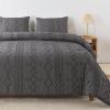 imageAndency Khaki Tufted Comforter Set Twin 2 Pieces1 Boho Comforter 1 Pillowcase Textured Farmhouse Bedding Set with Soft Microfiber Down Alternative Geometric Pattern11  Dark Gray