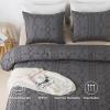 imageAndency Khaki Tufted Comforter Set Twin 2 Pieces1 Boho Comforter 1 Pillowcase Textured Farmhouse Bedding Set with Soft Microfiber Down Alternative Geometric Pattern11  Dark Gray