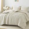 imageAndency Khaki Tufted Comforter Set Twin 2 Pieces1 Boho Comforter 1 Pillowcase Textured Farmhouse Bedding Set with Soft Microfiber Down Alternative Geometric Pattern15  Beige Boho