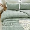imageAndency Khaki Tufted Comforter Set Twin 2 Pieces1 Boho Comforter 1 Pillowcase Textured Farmhouse Bedding Set with Soft Microfiber Down Alternative Geometric Pattern08  Sage Green