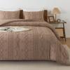 imageAndency Khaki Tufted Comforter Set Twin 2 Pieces1 Boho Comforter 1 Pillowcase Textured Farmhouse Bedding Set with Soft Microfiber Down Alternative Geometric Pattern06  Taupe