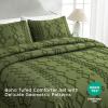 imageAndency Khaki Tufted Comforter Set Twin 2 Pieces1 Boho Comforter 1 Pillowcase Textured Farmhouse Bedding Set with Soft Microfiber Down Alternative Geometric Pattern10  Olive Green