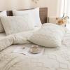 imageAndency Khaki Tufted Comforter Set Twin 2 Pieces1 Boho Comforter 1 Pillowcase Textured Farmhouse Bedding Set with Soft Microfiber Down Alternative Geometric Pattern04  Beige