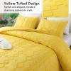 imageAndency Khaki Tufted Comforter Set Twin 2 Pieces1 Boho Comforter 1 Pillowcase Textured Farmhouse Bedding Set with Soft Microfiber Down Alternative Geometric PatternYellow