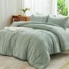 imageAndency Khaki Tufted Comforter Set Twin 2 Pieces1 Boho Comforter 1 Pillowcase Textured Farmhouse Bedding Set with Soft Microfiber Down Alternative Geometric Pattern08  Sage Green