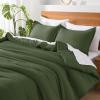 imageAndency King Size Comforter Set  7 Pieces Bed in a Bag King Bedding Comforter Sets Oatmeal Winter Solid Soft Lightweight Comforter with Fitted Sheets Flat Sheets Pillowcases ampamp Shams05  Olive Green