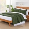 imageAndency King Size Comforter Set  7 Pieces Bed in a Bag King Bedding Comforter Sets Oatmeal Winter Solid Soft Lightweight Comforter with Fitted Sheets Flat Sheets Pillowcases ampamp Shams05  Olive Green