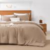 imageAndency King Size Comforter Set  7 Pieces Bed in a Bag King Bedding Comforter Sets Oatmeal Winter Solid Soft Lightweight Comforter with Fitted Sheets Flat Sheets Pillowcases ampamp Shams04  Taupe