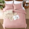 imageAndency King Size Comforter Set  7 Pieces Bed in a Bag King Bedding Comforter Sets Oatmeal Winter Solid Soft Lightweight Comforter with Fitted Sheets Flat Sheets Pillowcases ampamp Shams13  Pink