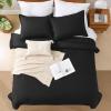 imageAndency King Size Comforter Set  7 Pieces Bed in a Bag King Bedding Comforter Sets Oatmeal Winter Solid Soft Lightweight Comforter with Fitted Sheets Flat Sheets Pillowcases ampamp Shams10  Black
