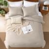 imageAndency King Size Comforter Set  7 Pieces Bed in a Bag King Bedding Comforter Sets Oatmeal Winter Solid Soft Lightweight Comforter with Fitted Sheets Flat Sheets Pillowcases ampamp Shams14  Linen