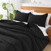 imageAndency King Size Comforter Set  7 Pieces Bed in a Bag King Bedding Comforter Sets Oatmeal Winter Solid Soft Lightweight Comforter with Fitted Sheets Flat Sheets Pillowcases ampamp Shams10  Black