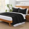 imageAndency King Size Comforter Set  7 Pieces Bed in a Bag King Bedding Comforter Sets Oatmeal Winter Solid Soft Lightweight Comforter with Fitted Sheets Flat Sheets Pillowcases ampamp Shams10  Black