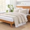 imageAndency King Size Comforter Set  7 Pieces Bed in a Bag King Bedding Comforter Sets Oatmeal Winter Solid Soft Lightweight Comforter with Fitted Sheets Flat Sheets Pillowcases ampamp Shams02  Beige