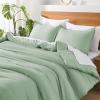 imageAndency King Size Comforter Set  7 Pieces Bed in a Bag King Bedding Comforter Sets Oatmeal Winter Solid Soft Lightweight Comforter with Fitted Sheets Flat Sheets Pillowcases ampamp Shams08  Sage Green