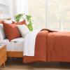 imageAndency King Size Comforter Set  7 Pieces Bed in a Bag King Bedding Comforter Sets Oatmeal Winter Solid Soft Lightweight Comforter with Fitted Sheets Flat Sheets Pillowcases ampamp Shams09  Burnt Orange