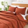 imageAndency King Size Comforter Set  7 Pieces Bed in a Bag King Bedding Comforter Sets Oatmeal Winter Solid Soft Lightweight Comforter with Fitted Sheets Flat Sheets Pillowcases ampamp Shams09  Burnt Orange
