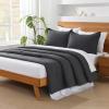imageAndency King Size Comforter Set  7 Pieces Bed in a Bag King Bedding Comforter Sets Oatmeal Winter Solid Soft Lightweight Comforter with Fitted Sheets Flat Sheets Pillowcases ampamp Shams07  Dark Grey
