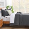 imageAndency King Size Comforter Set  7 Pieces Bed in a Bag King Bedding Comforter Sets Oatmeal Winter Solid Soft Lightweight Comforter with Fitted Sheets Flat Sheets Pillowcases ampamp Shams07  Dark Grey