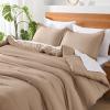 imageAndency King Size Comforter Set  7 Pieces Bed in a Bag King Bedding Comforter Sets Oatmeal Winter Solid Soft Lightweight Comforter with Fitted Sheets Flat Sheets Pillowcases ampamp Shams04  Taupe