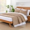 imageAndency King Size Comforter Set  7 Pieces Bed in a Bag King Bedding Comforter Sets Oatmeal Winter Solid Soft Lightweight Comforter with Fitted Sheets Flat Sheets Pillowcases ampamp Shams04  Taupe