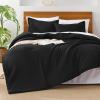 imageAndency King Size Comforter Set  7 Pieces Bed in a Bag King Bedding Comforter Sets Oatmeal Winter Solid Soft Lightweight Comforter with Fitted Sheets Flat Sheets Pillowcases ampamp Shams10  Black