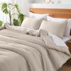 imageAndency King Size Comforter Set  7 Pieces Bed in a Bag King Bedding Comforter Sets Oatmeal Winter Solid Soft Lightweight Comforter with Fitted Sheets Flat Sheets Pillowcases ampamp Shams14  Linen
