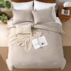 imageAndency King Size Comforter Set  7 Pieces Bed in a Bag King Bedding Comforter Sets Oatmeal Winter Solid Soft Lightweight Comforter with Fitted Sheets Flat Sheets Pillowcases ampamp Shams01  Oatmeal