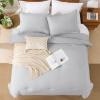 imageAndency King Size Comforter Set  7 Pieces Bed in a Bag King Bedding Comforter Sets Oatmeal Winter Solid Soft Lightweight Comforter with Fitted Sheets Flat Sheets Pillowcases ampamp Shams11  Light Grey