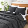 imageAndency King Size Comforter Set  7 Pieces Bed in a Bag King Bedding Comforter Sets Oatmeal Winter Solid Soft Lightweight Comforter with Fitted Sheets Flat Sheets Pillowcases ampamp Shams07  Dark Grey