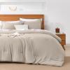 imageAndency King Size Comforter Set  7 Pieces Bed in a Bag King Bedding Comforter Sets Oatmeal Winter Solid Soft Lightweight Comforter with Fitted Sheets Flat Sheets Pillowcases ampamp Shams14  Linen