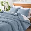 imageAndency King Size Comforter Set  7 Pieces Bed in a Bag King Bedding Comforter Sets Oatmeal Winter Solid Soft Lightweight Comforter with Fitted Sheets Flat Sheets Pillowcases ampamp Shams15  Grey Blue