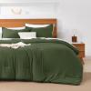 imageAndency King Size Comforter Set  7 Pieces Bed in a Bag King Bedding Comforter Sets Oatmeal Winter Solid Soft Lightweight Comforter with Fitted Sheets Flat Sheets Pillowcases ampamp Shams05  Olive Green