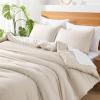 imageAndency King Size Comforter Set  7 Pieces Bed in a Bag King Bedding Comforter Sets Oatmeal Winter Solid Soft Lightweight Comforter with Fitted Sheets Flat Sheets Pillowcases ampamp Shams02  Beige
